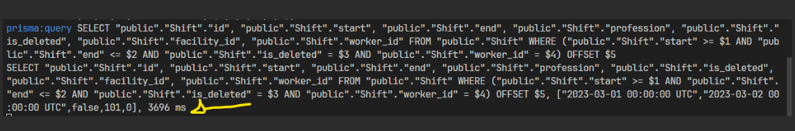 Now you will be able to see queries generated by prisma in the console log